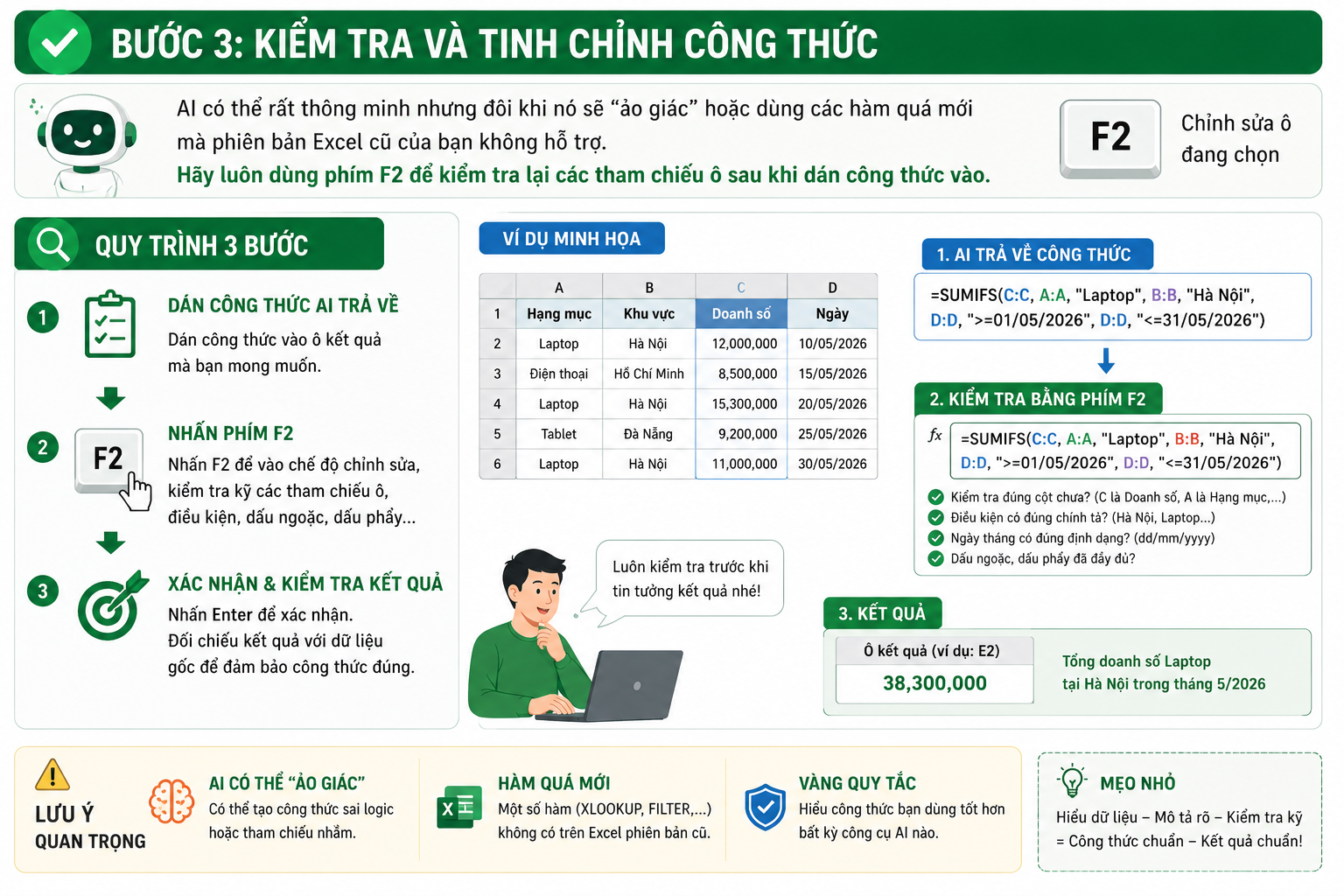 Hướng dẫn tạo công thức bằng AI trong excel bước 3