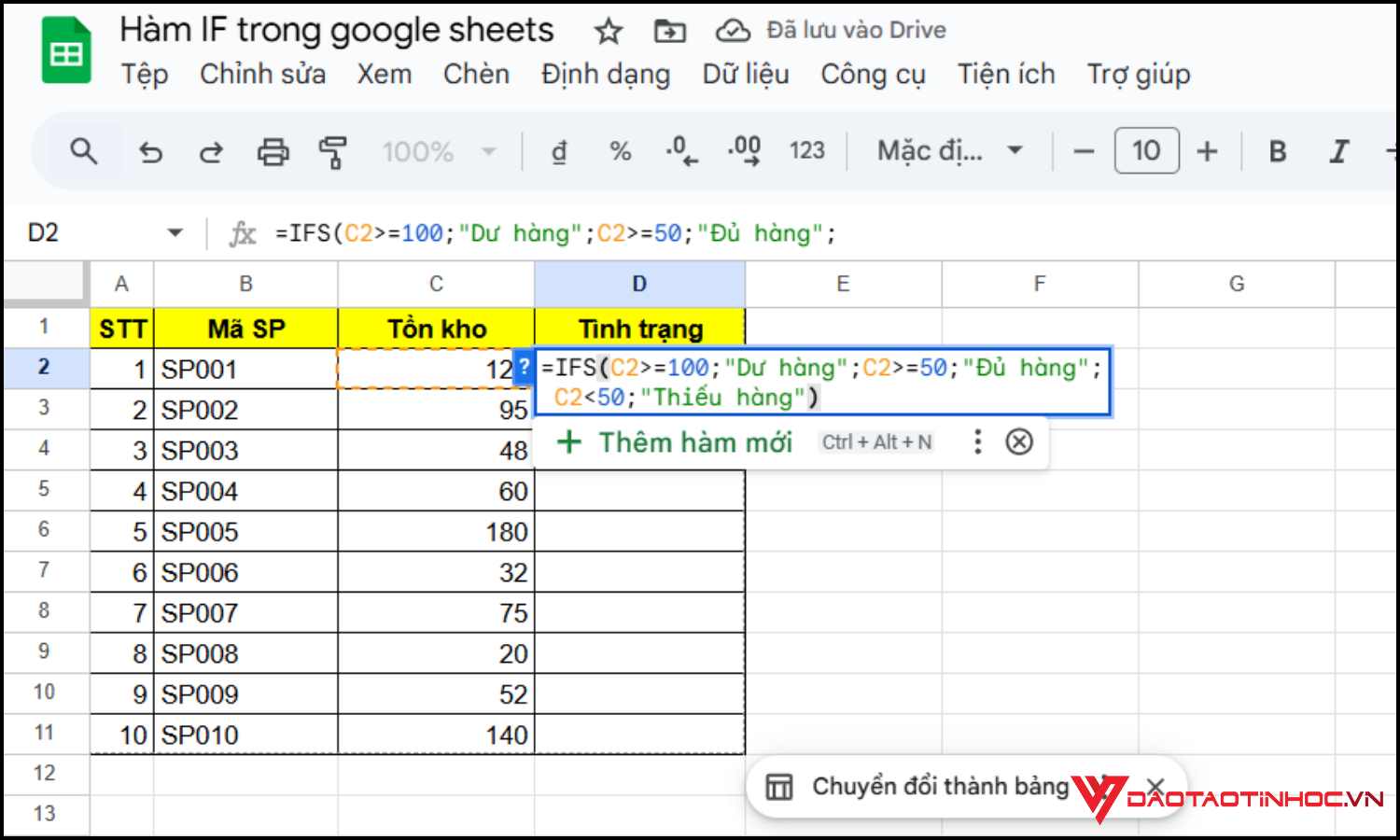 Excel nâng cao cho dân văn phòng với hàm IFS
