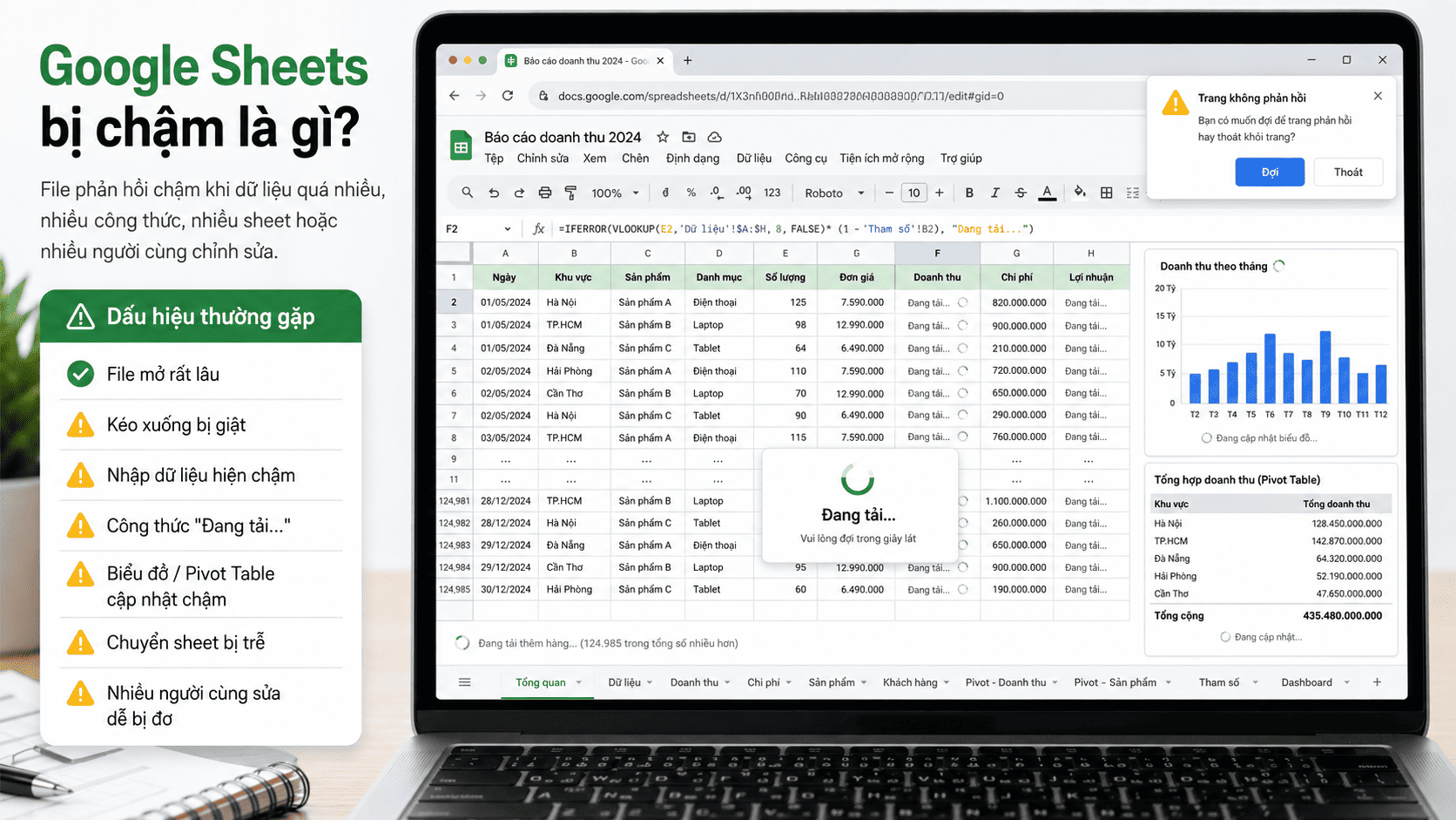 Hình ảnh mô tả google sheets bị chậm dữ liệu