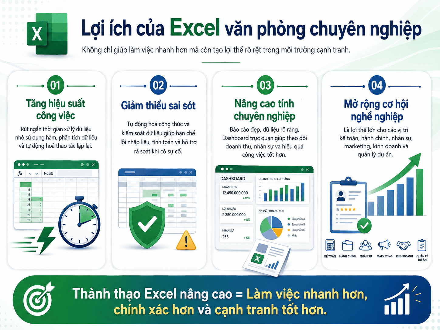 Lợi ích của excel nâng cao